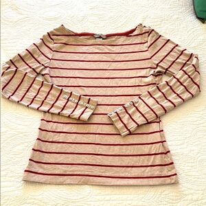 Striped Boatneck Long Sleeve Top